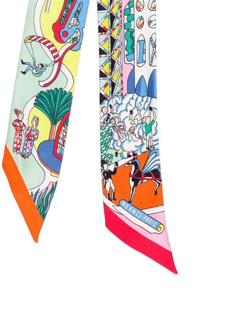 Hermès Exposition Universelle Silk Twilly Scarf 